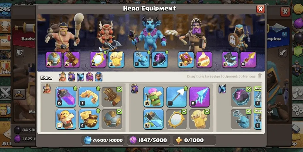 COC531 TH17 All Maxed Heroes 100 100 80 75 50 Strongest Defense Equipment Lights Up Colorful Scenery High Pets Spells Siege Machines (G)